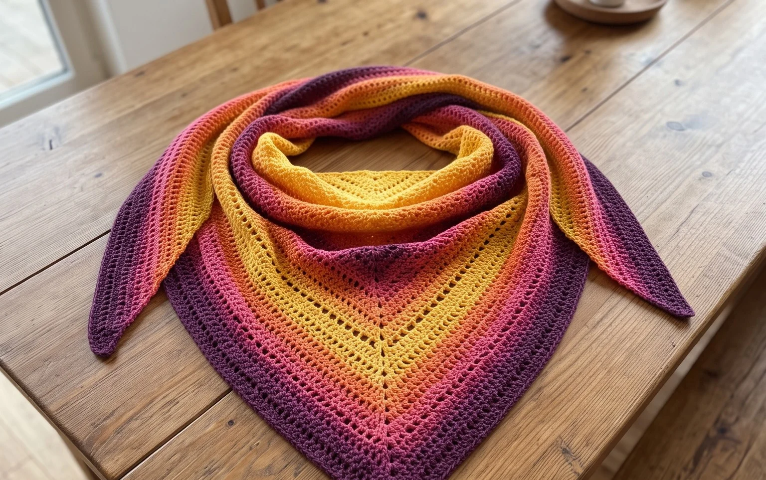 Sunset Shawl häkeln: Kostenlose Anleitung für Anfänger